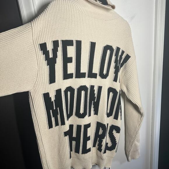 NEW Jil Sander Men's Graphic Turtleneck Cream Ivory Sweater Size 52 - Picture 3 of 10